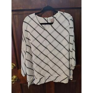 chico's Statement Stripes Double-Layer #SP21-20 Pullover Black Size xl 3